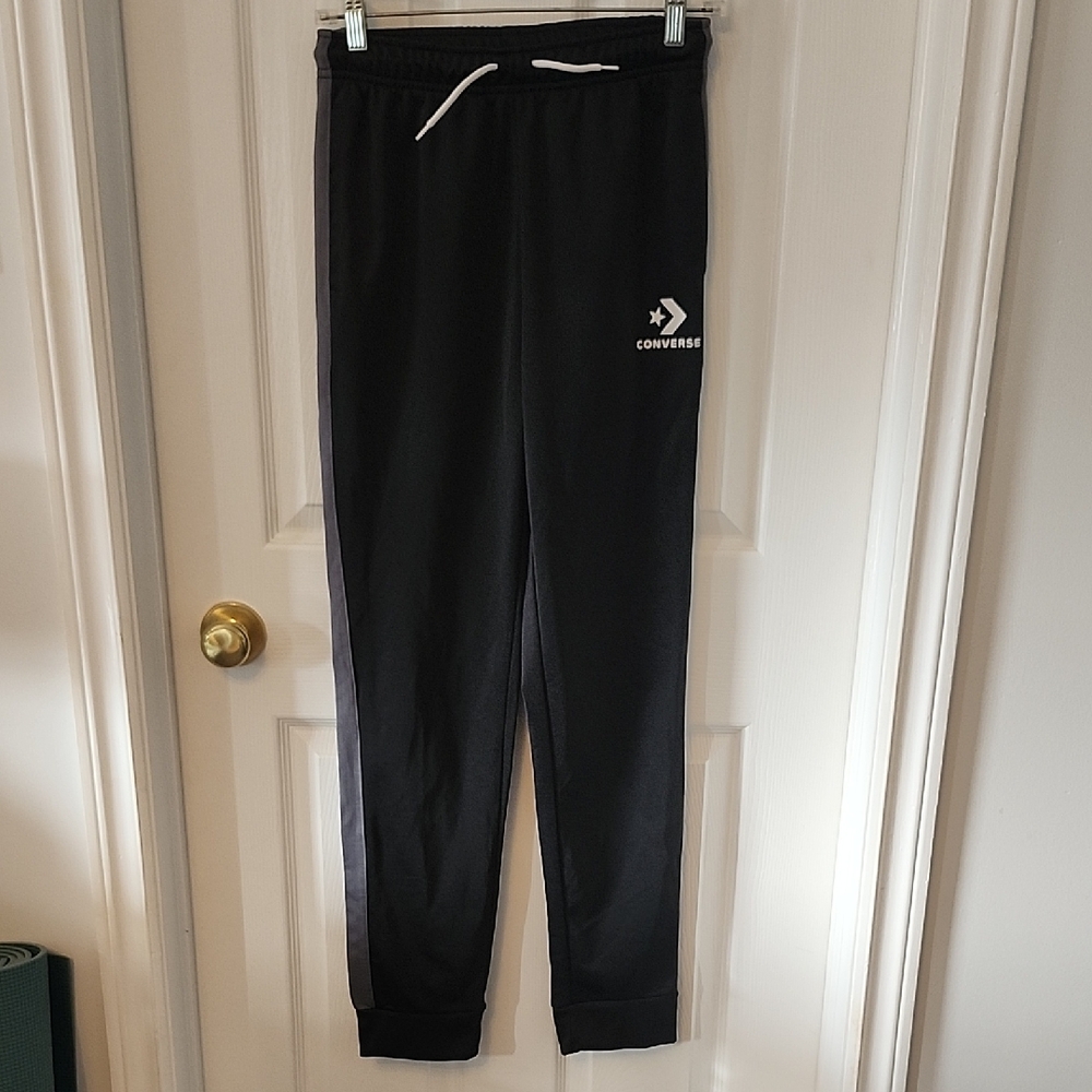 Converse Kids Black Sweatpants with White Logo